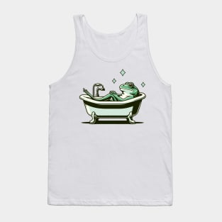 Frog relaxing in a bathtub Tank Top